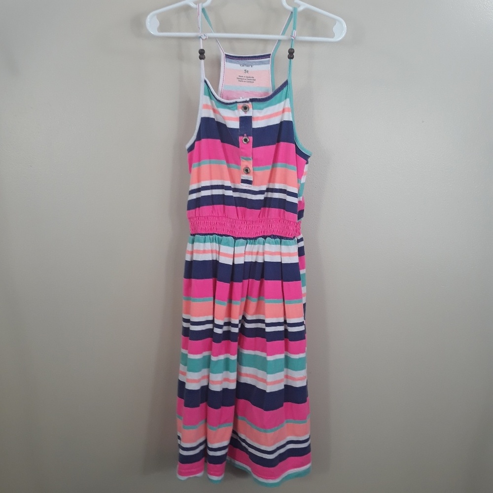 Carters pink striped maxi spaghetti strap dress